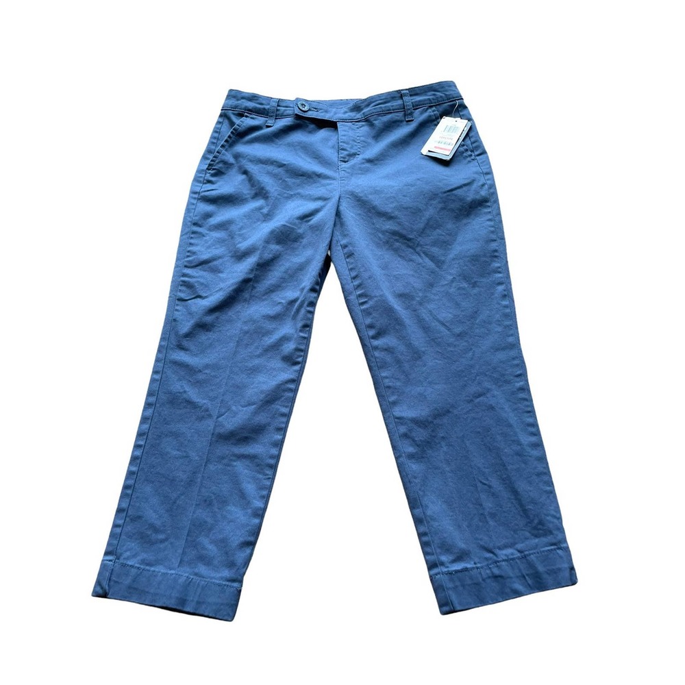 Style & Co Blue Mid Rise Tummy Control Capri Dress Pants 10P NWT
